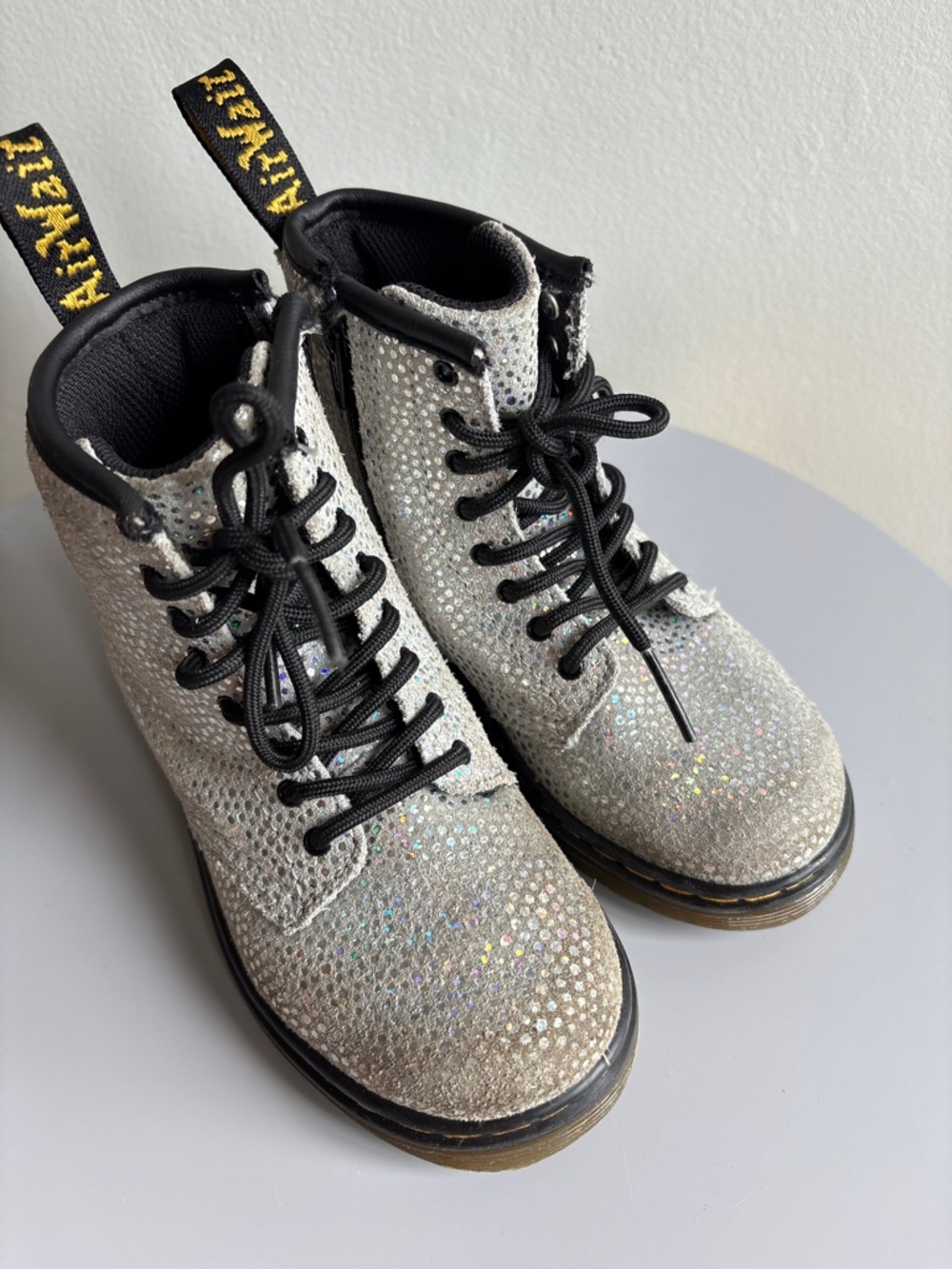 Dr Marten’s Boots, Silver Sparkles. Toddler Size 10 - Picture 3 of 6